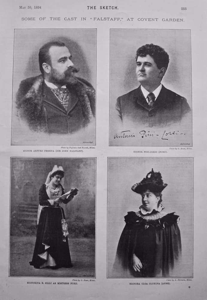 Some of the Cast in "Falstaff," at Covent Garden. 1894.