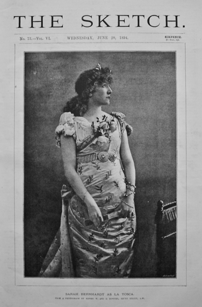 Sarah Bernhardt as La Tosca. 1894.