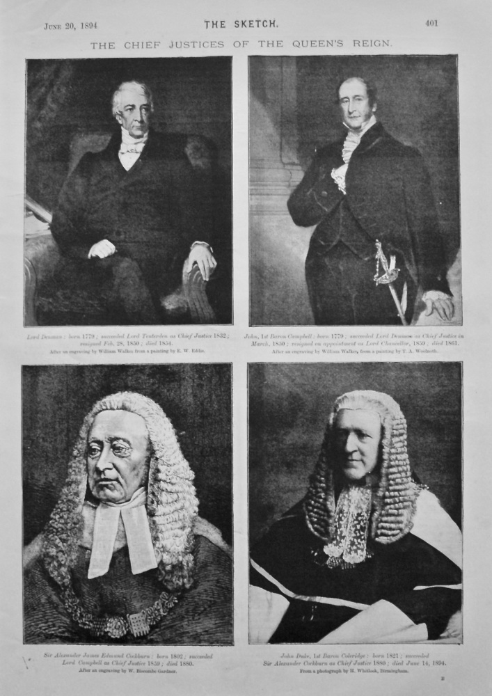 The Chief Justices of the Queen's Reign. 1894.