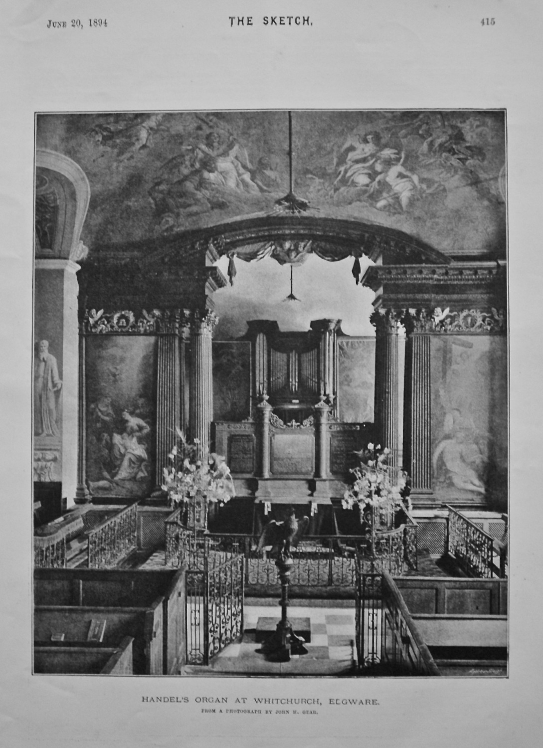 Handel's Organ at Whitchurch, Edgware. 1894.