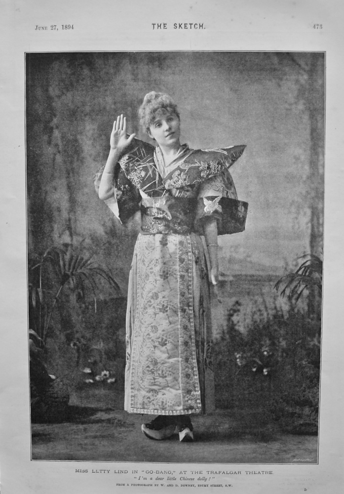 Miss Letty Lind in "Go-Bang," at the Trafalgar Theatre. 1894.
