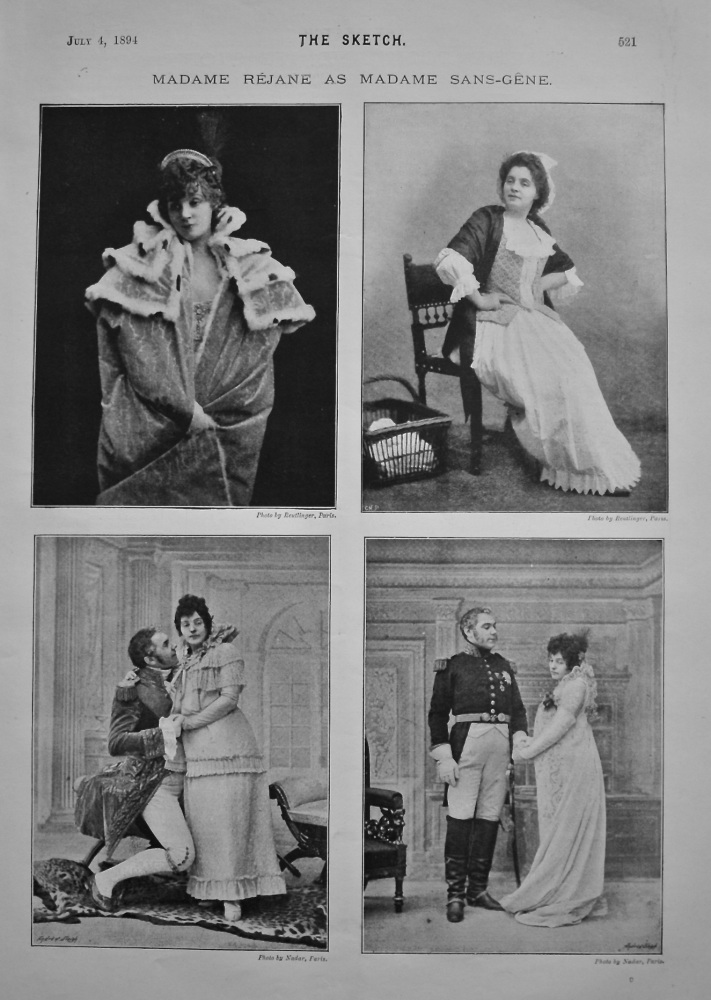 Madame Rejane as Madame Sans-Gene. 1894.