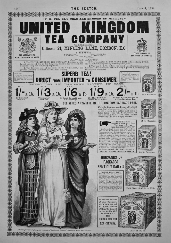 United Kingdom Tea Company. 1894.