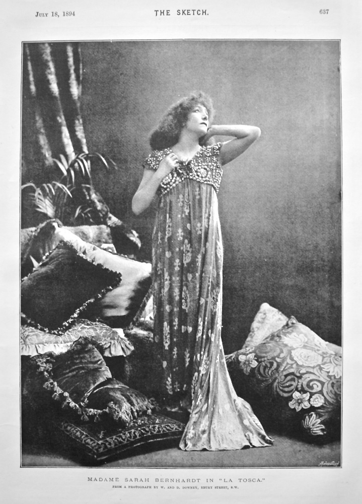 Madame Sarah Bernhardt in "La Tosca." 1894.