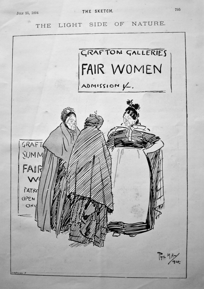 The Light Side of Nature.  Grafton Galleries ,Fair Women, Admission 1 /-.  1894.