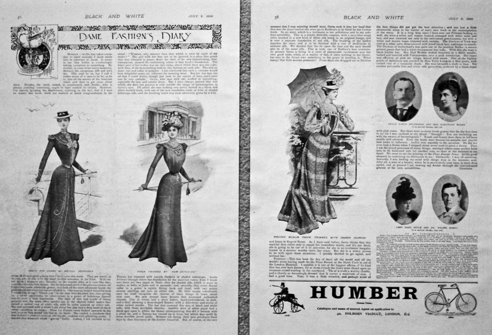 Dame Fashion's Diary. July 9th. 1898.