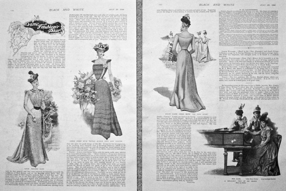Dame Fashion's Diary. July 23rd. 1898.