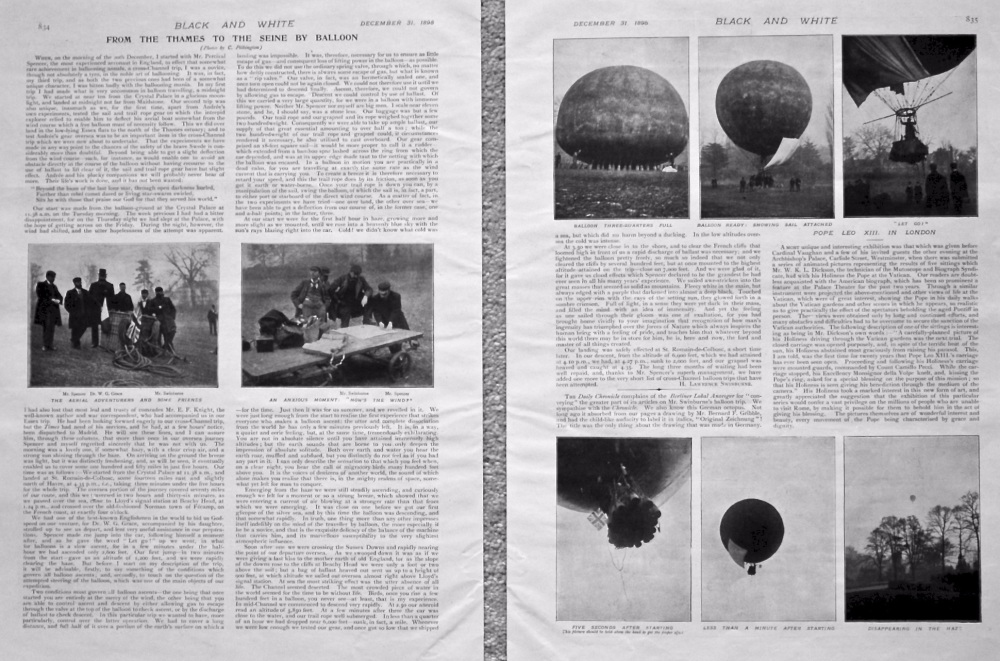From the Thames to the Seine by Balloon. 1898.