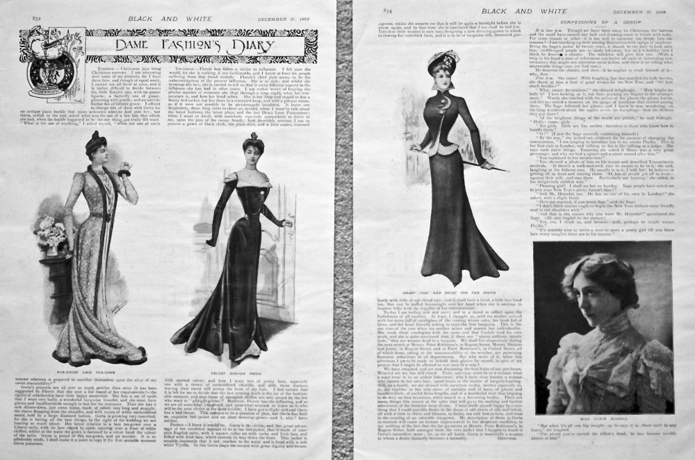 Dame Fashion's Diary. December 31st. 1898.