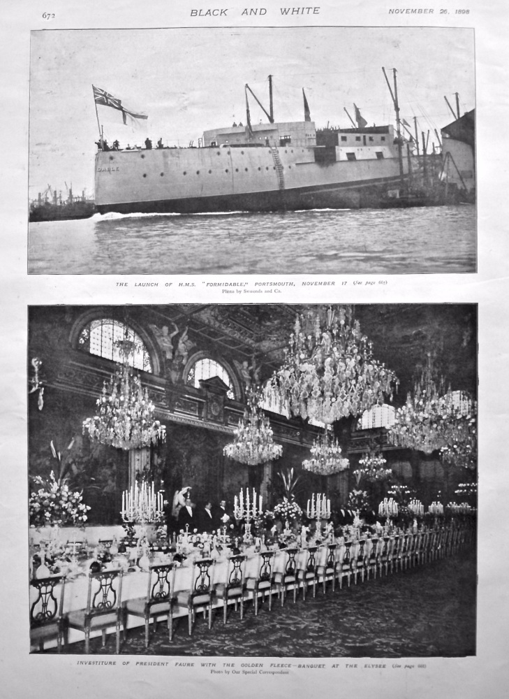 Launch of H.M.S. "Formidable," Portsmouth, November 17th, 1898.