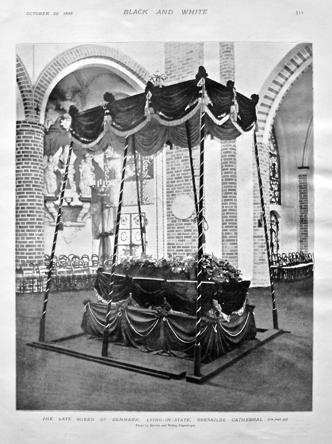 THeLate Queen of Denmark : Lying-in-State, Roeskilde Cathedral. 1898.