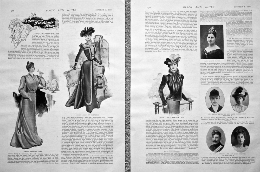 Dame Fashion's Diary. October 8th. 1898.
