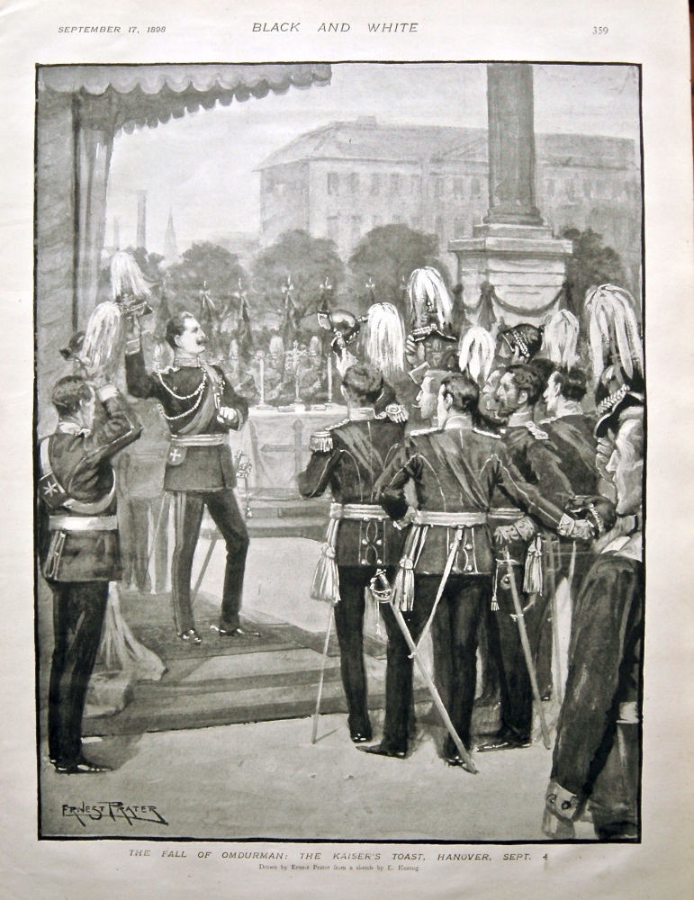 The Fall of Omdurman : The Kaiser's Toast, Hanover, Sept. 4. 1898.