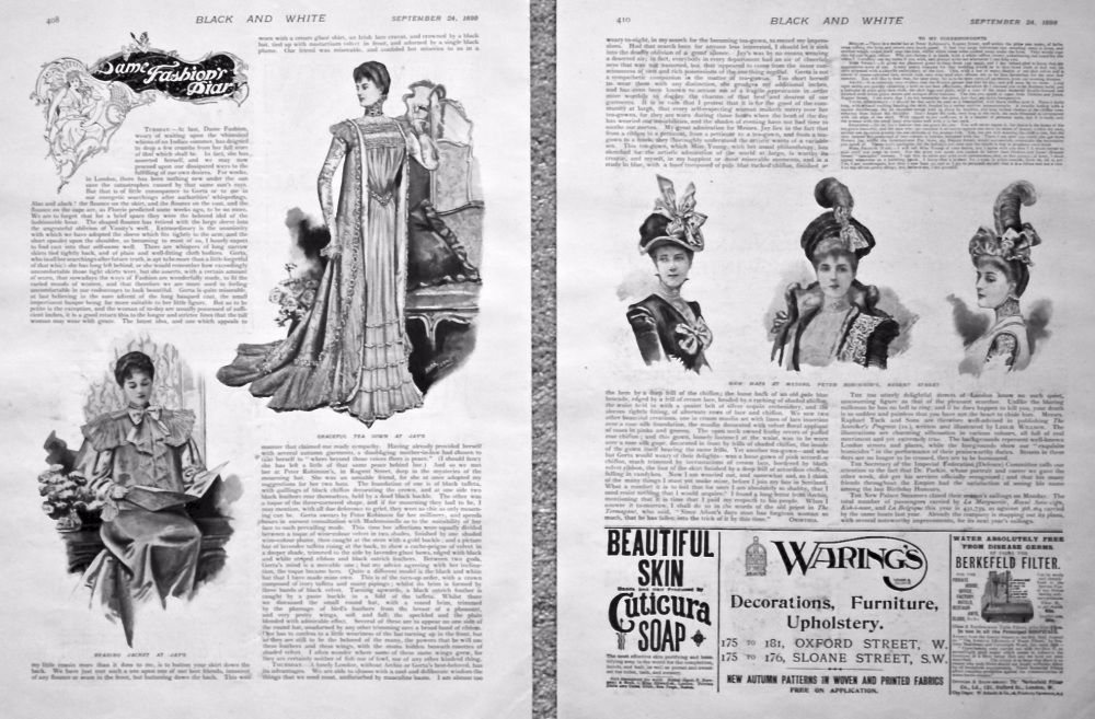 Dame Fashion's Diary. September 24th. 1898.