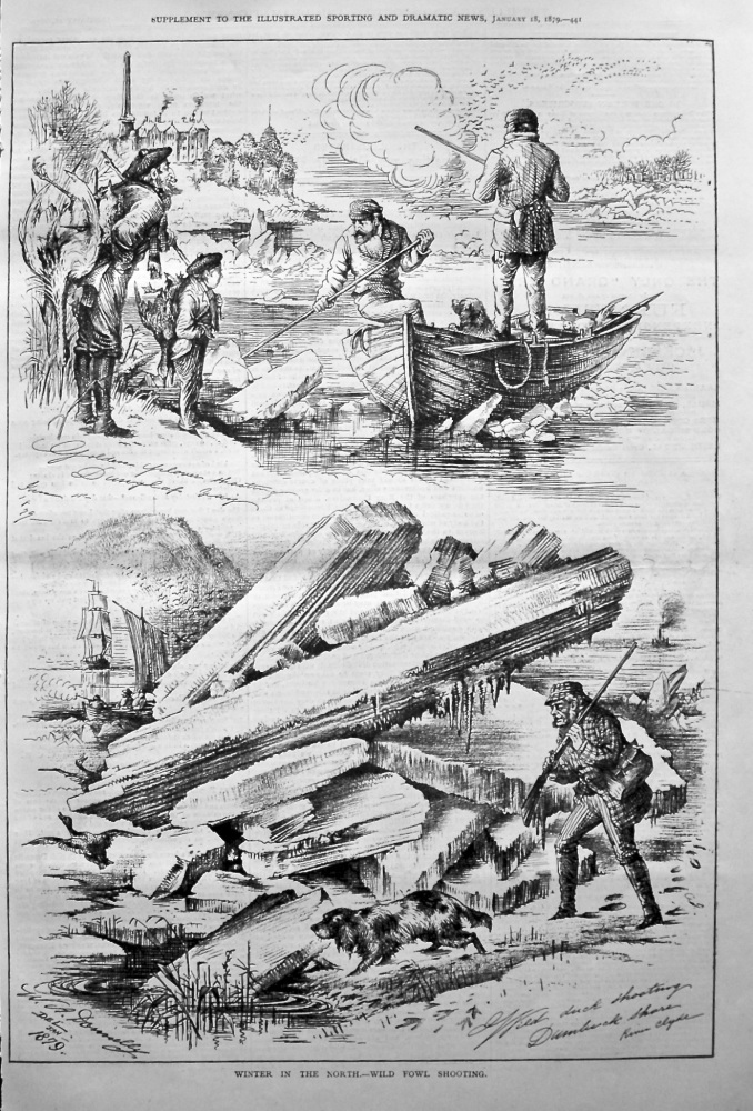 Winter in the North.- Wild Fowl Shooting. 1879.