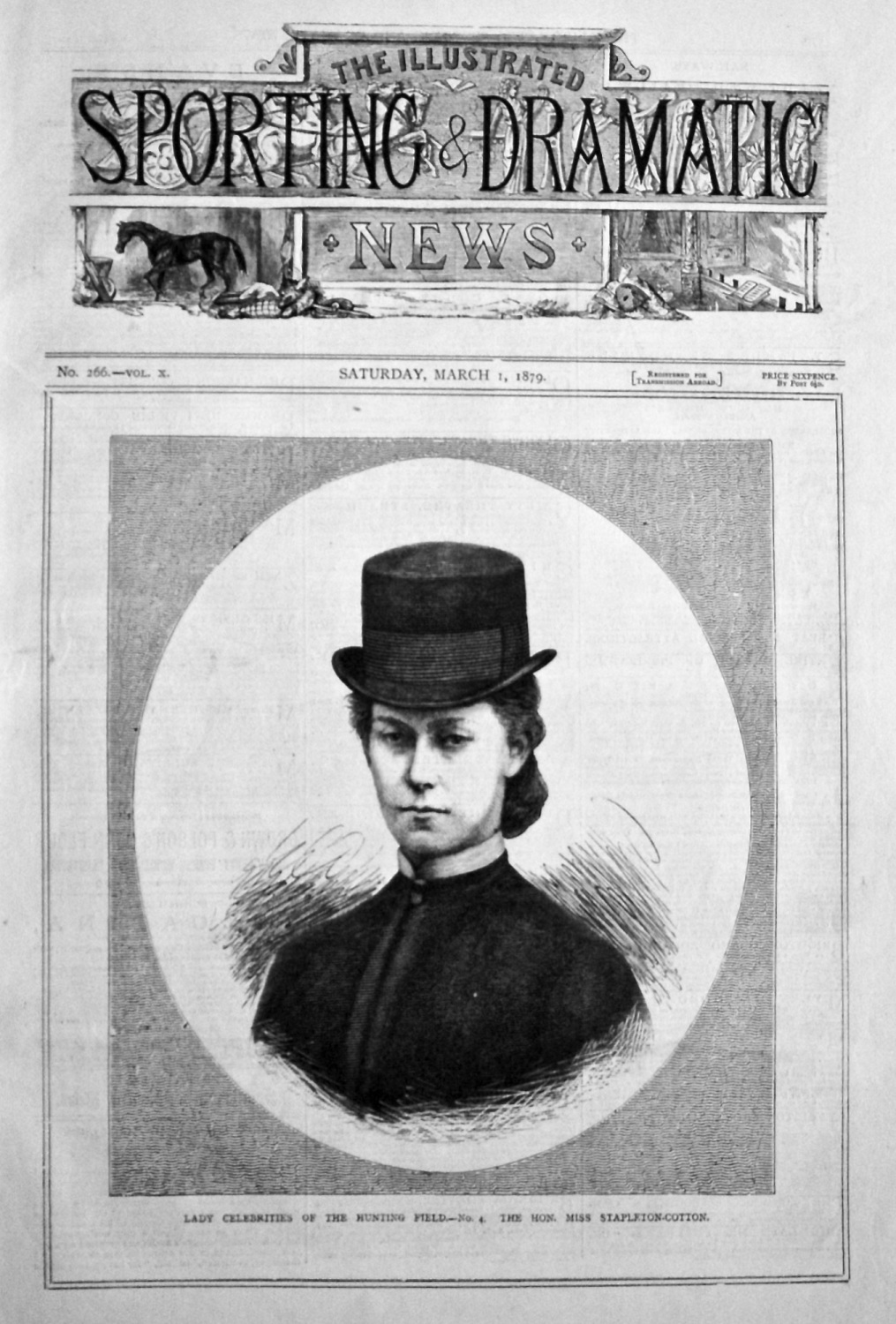 Lady Celebrities of the Hunting Field.- No. 4. The Hon. Miss Stapleton-Cott