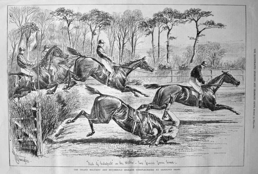 The Grand Military and Household Brigade Steeplechases at Sandown Park. 1879.
