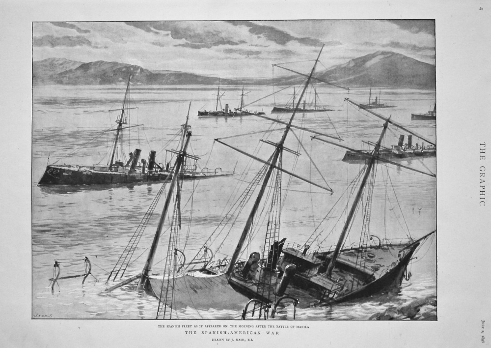 The Spanish-American War. The Spanish Fleet as it appeared on the Morning a