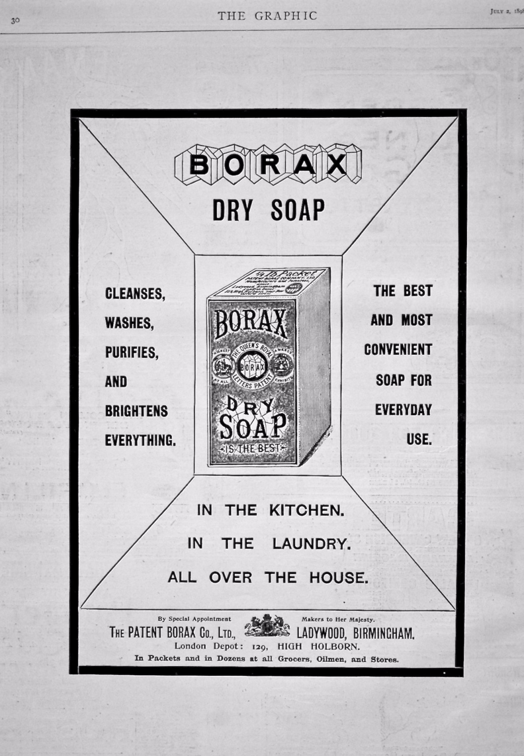 Borax Dry Soap. 1898.