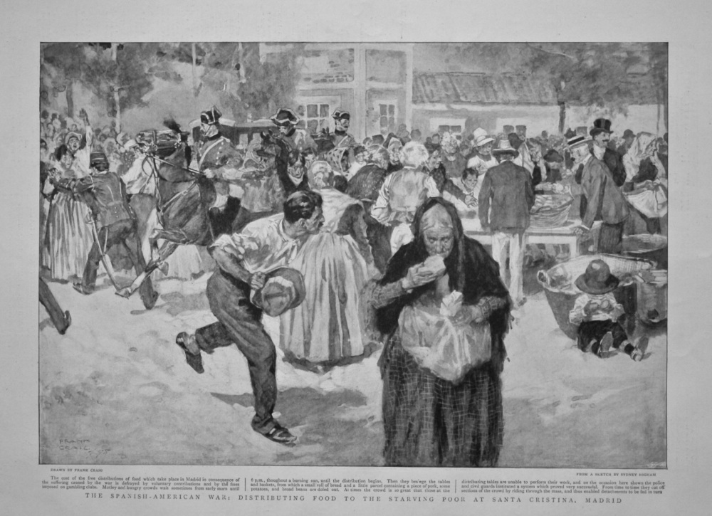The Spanish-American War : Distributing Food to the Starving Poor at Santa 
