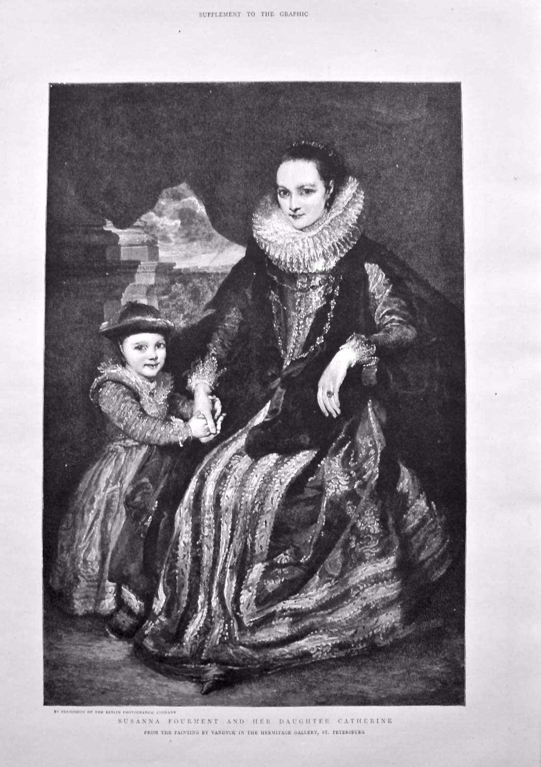 Susanna Fourment and Her Daughter Catherine. (From a Painting by Vandyck in