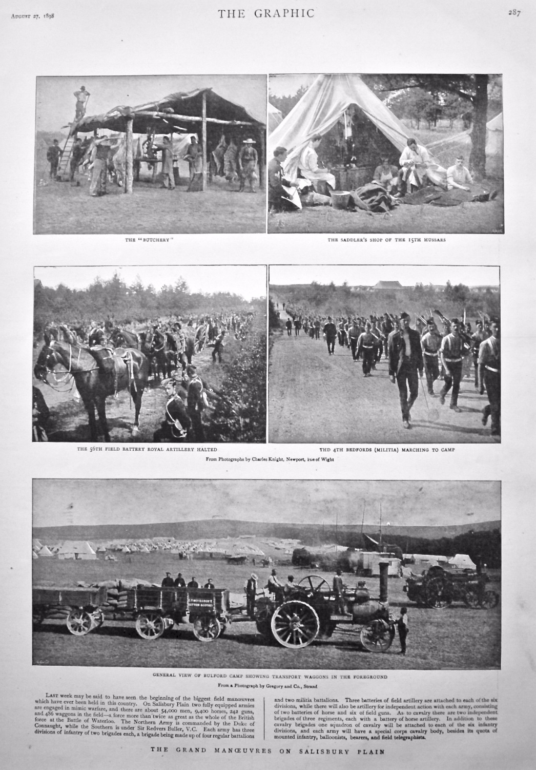 The Grand Manoeuvres on Salisbury Plain. 1898.