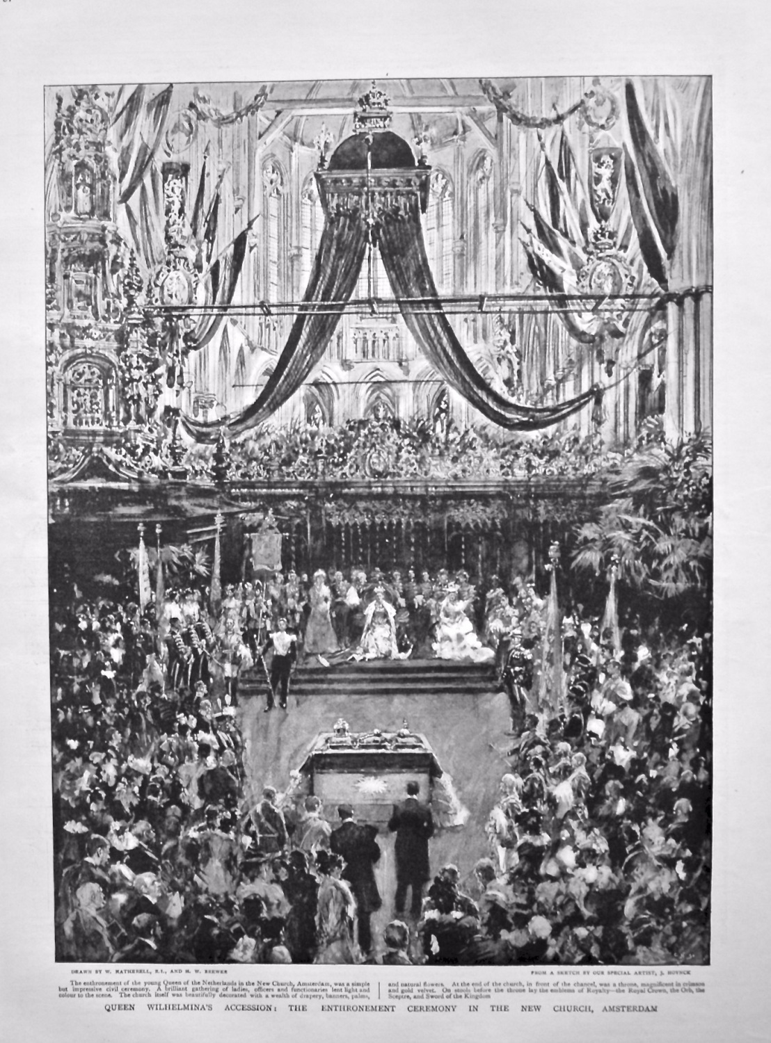 Queen Wilhelmina's Accession : The Enthronement Ceremony in the New Church,