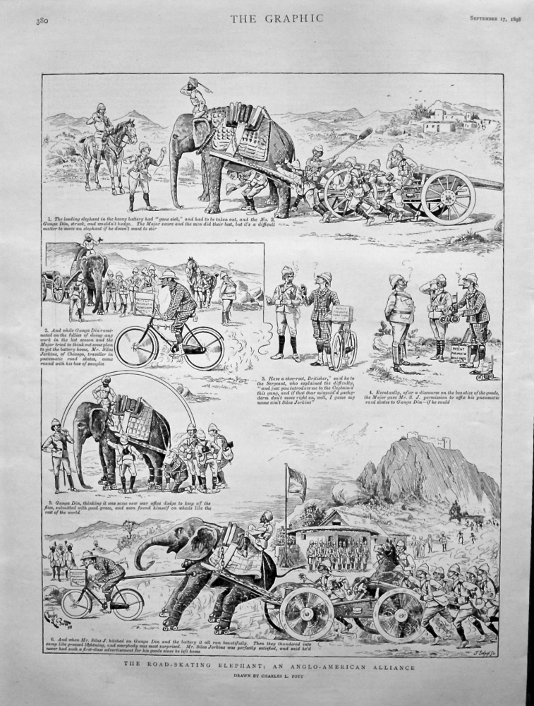 The Road-Skating Elephant : An Anglo-American Alliance. 1898.