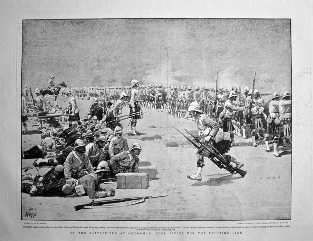 On the Battlefield at Omdurman : Cool Rifles for the Fighting Line. 1898.