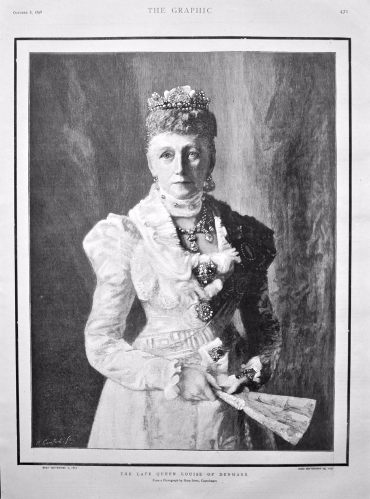 The Late Queen Louise of Denmark. 1898.