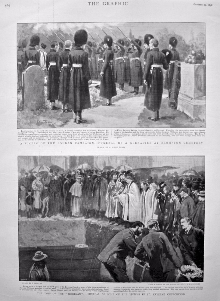The Loss of the "Mohegan" : Funeral of some of the Victims in St. Keverne Churchyard. 1898.