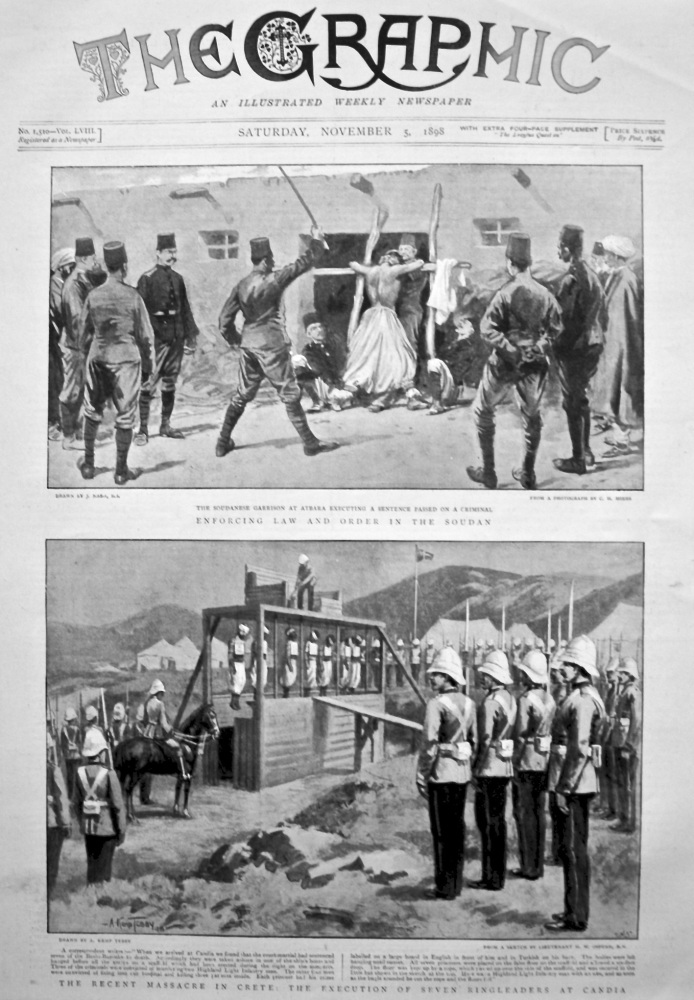 The Recent Massacre in Crete : The Execution of Seven Ringleaders at Candia. 1898.
