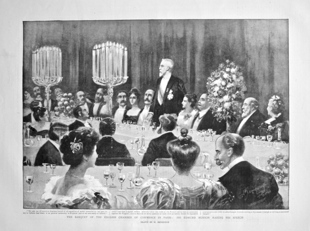 The Banquet of the English Chamber of Commerce in Paris : Sir Edmund Monson