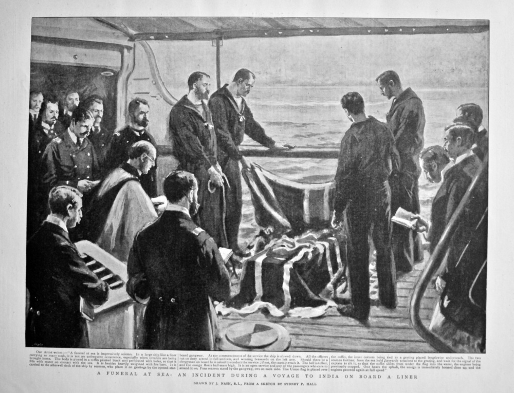 A Funeral at Sea : An Incident during a Voyage to India on Board a Liner. 1898.