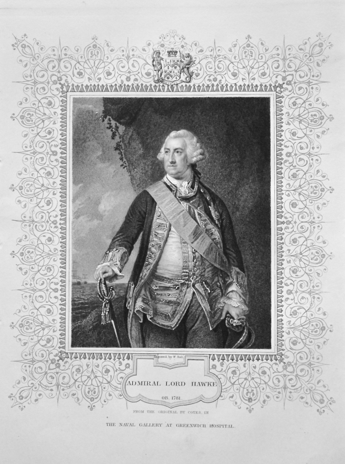 Admiral Lord Hawke. OB. 1781. From the original by Cotes, in The Naval Gall