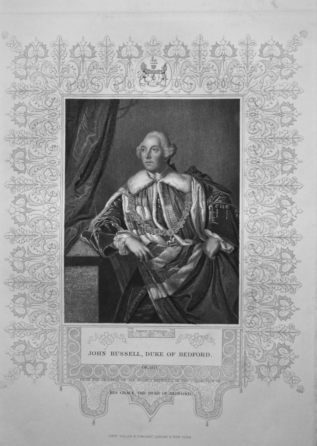John Russell, Duke of Bedford. OB. 1774.  From the original of Sir Joshua R
