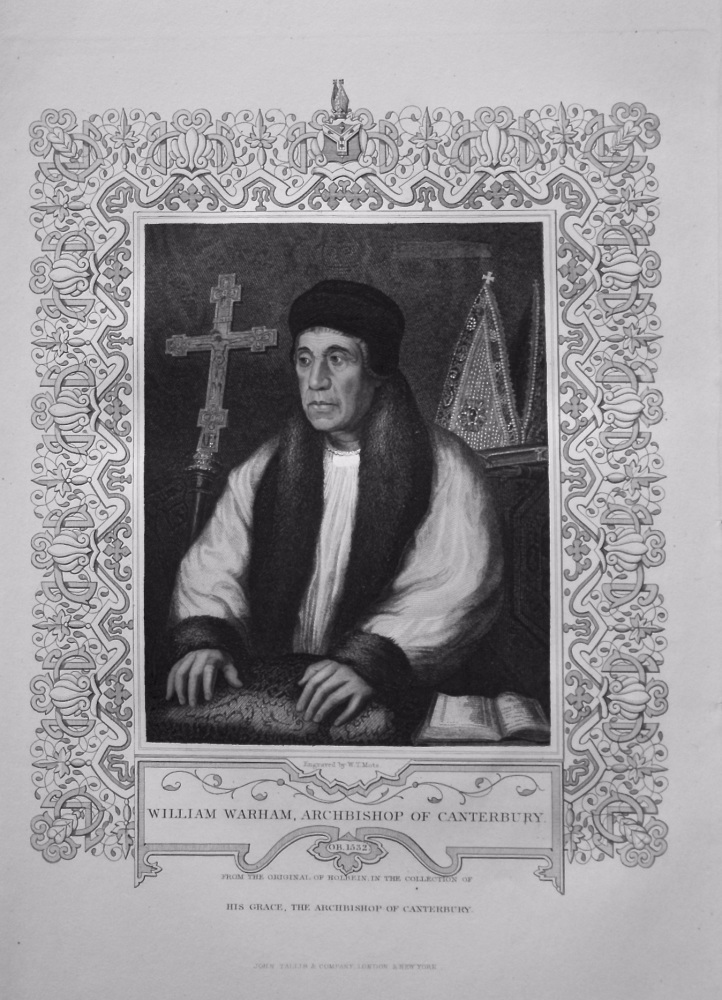 William Wareham, Archbishop of Canterbury.  OB. 1532.  From the original of Holbein, in the collection of His Grace, the Archbishop of Canterbury.