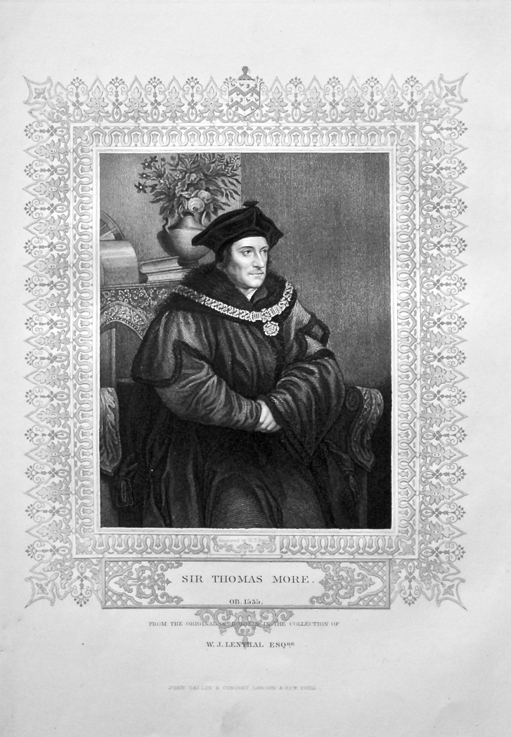 Sir Thomas More.  OB. 1535.  From the original of Holbein, in the collectio