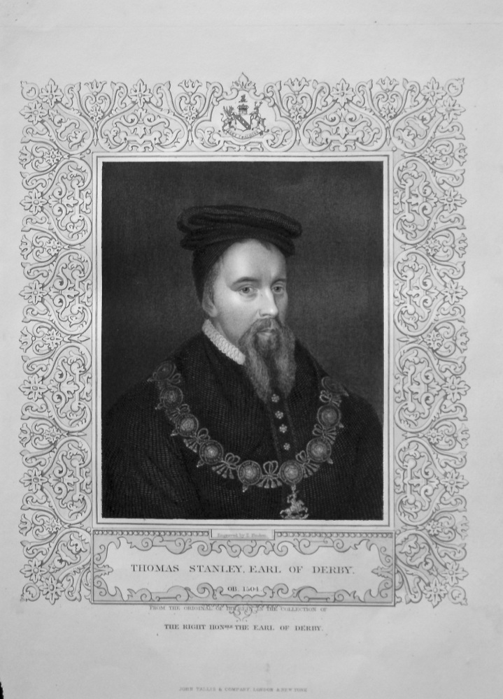 Thomas Stanley, Earl of Derby.  OB. 1504.  From the original of Holbein in the collection of The Right Hon. the Earl of Derby.