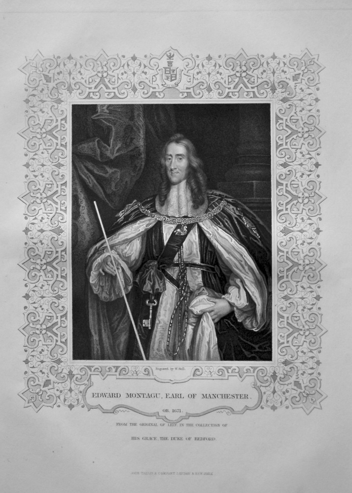 Edward Montagu, Earl of Manchester.  OB. 1671.  From the original of Lely, in the collection of His Grace, The Duke of Bedford.