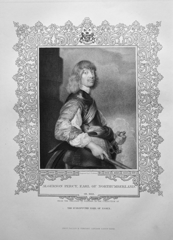 Algernon Percy, Earl of Northumberland.  OB. 1668.  From the original of Vandyke, in the collection of The Right Hon. The Earl of Essex.