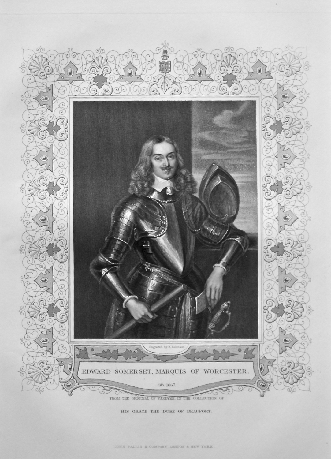 Edward Somerset, Marquis of Worcester.  OB. 1667.  From the original of Van