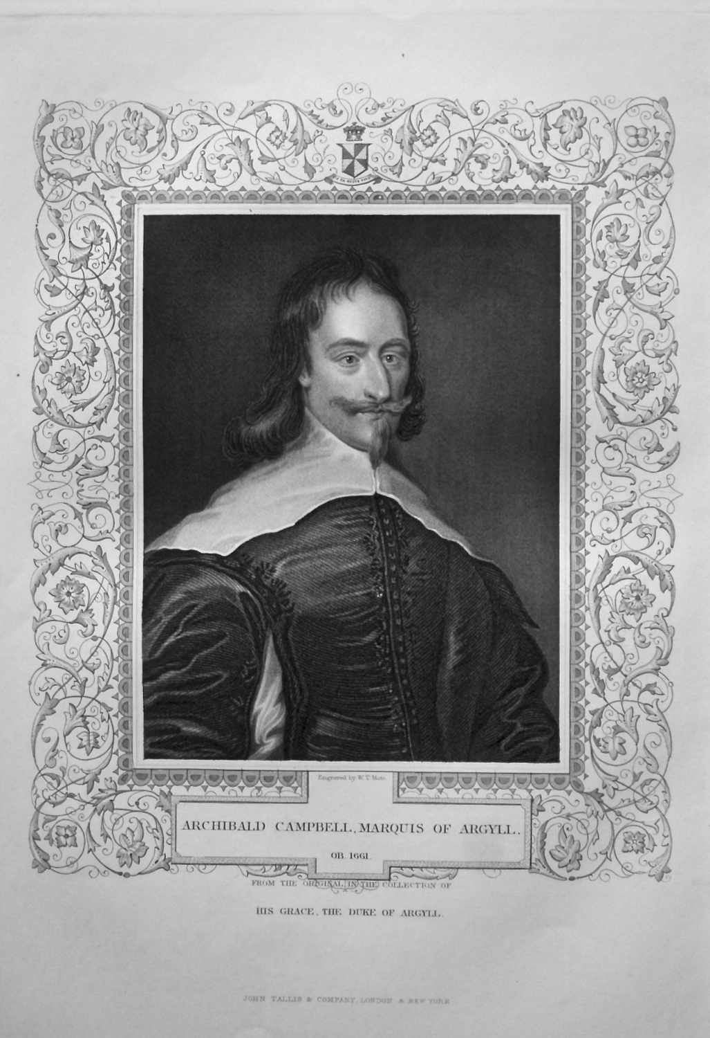 Archibald Campbell, Marquis of Argyll.  OB. 1661.  From the original in the