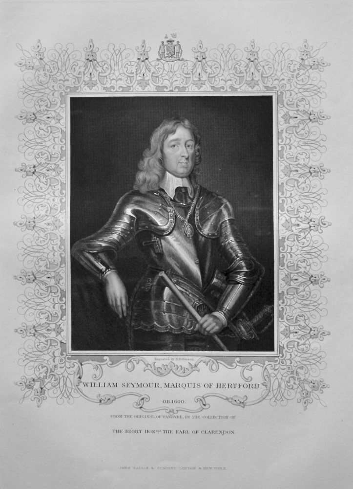 William Seymour, Marquis of Hertford.  OB. 1660.  From the original of Vandyke, in the collection of The Right Hon. the Earl of Clarendon.