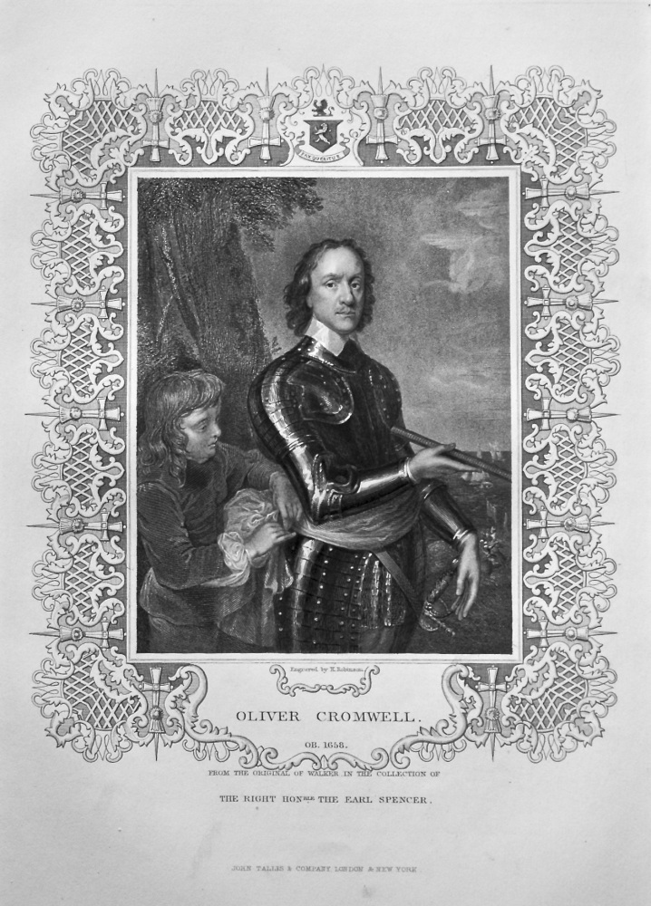 Oliver Cromwell.  OB. 1658.  From the original of Walker in the collection of The Right Hon. the Earl Spencer.
