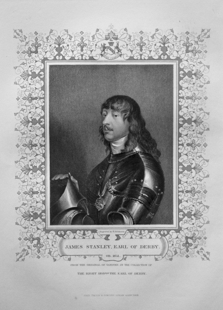James Stanley, Earl of Derby.  OB. 1651.  From the original of Vandyke, in the collection of The Right Hon. the Earl of Derby.