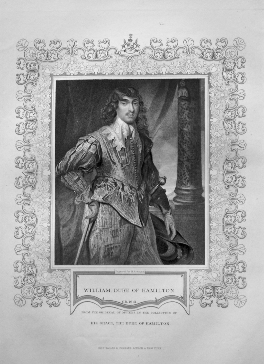 William, Duke of Hamilton. OB. 1651.  From the original of Mytens, in the c