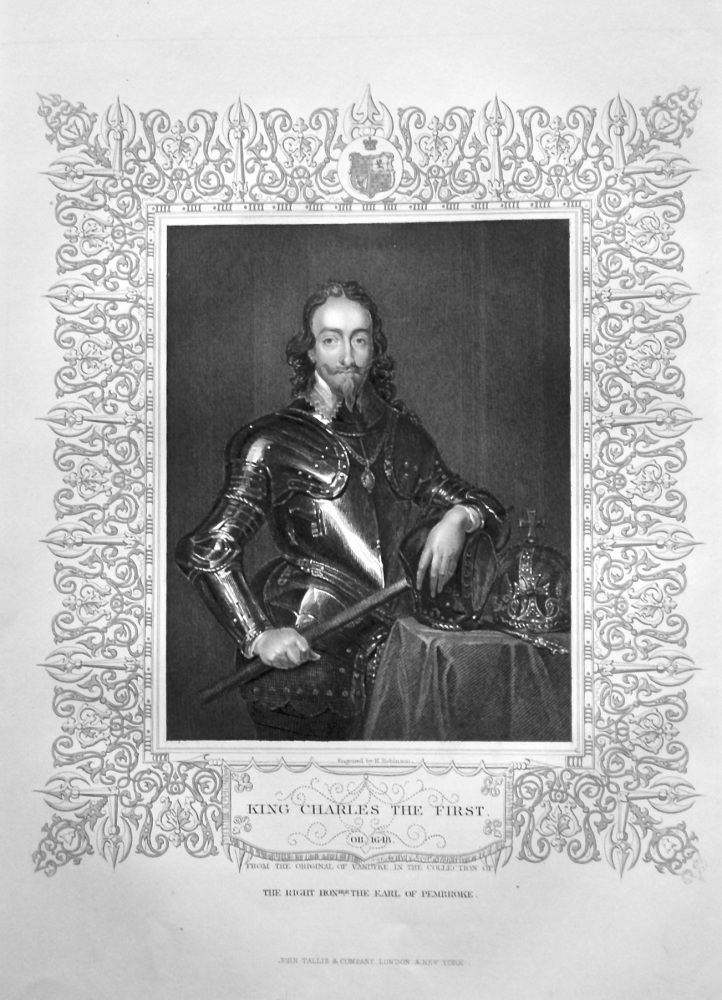 King Charles the First. OB. 1648.  From the original of Vandyke, in the collection of The Right Hon. the Earl of Pembroke.