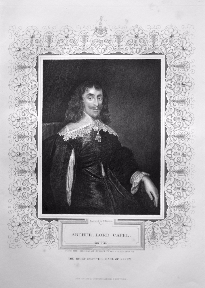Arthur, Lord Capel. OB. 1648. From the original of Jansen, in the collection of The Right Hon. the Earl of Essex.