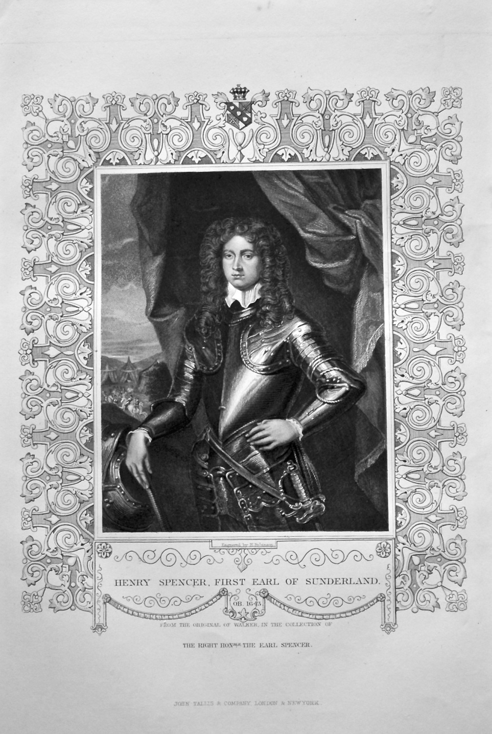 Henry Spencer, First Earl of Sunderland.  OB. 1643.  From the original of W